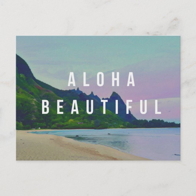 Aloha Beautiful, Haena Hawaii Postcard (Front)