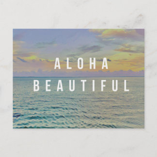 Aloha Beautiful Haena Sea Postcard