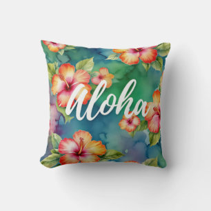 Aloha beautiful hibiscus flower pattern Hawaii  Cushion
