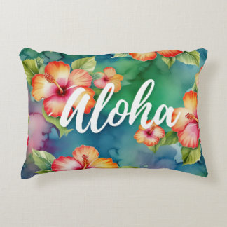 Aloha beautiful hibiscus flower pattern Hawaii Decorative Cushion