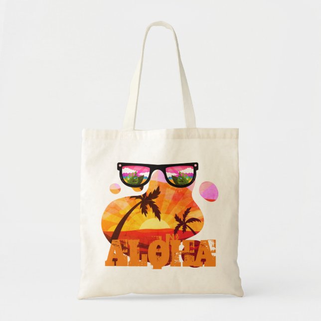 ALOHA beautiful sunset beach vintage  Tote Bag (Front)
