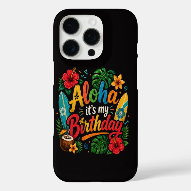 Aloha Birthday Hibiscus Hawaii Case-Mate iPhone Case (Back)
