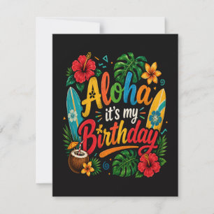 Aloha Birthday Hibiscus Hawaii Invitation
