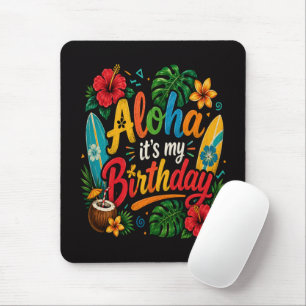 Aloha Birthday Hibiscus Hawaii Mouse Mat