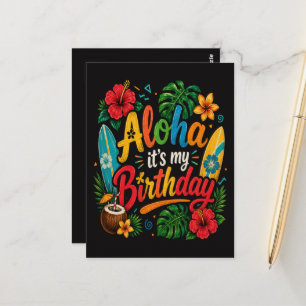 Aloha Birthday Hibiscus Hawaii Postcard