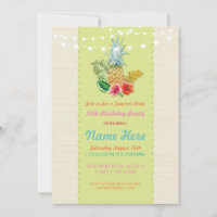 Aloha Birthday Party Luau Aloha Pineapple Invite