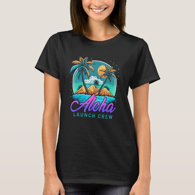 Aloha Blue Ocean Tropical Beach Island Honolulu Ha T-Shirt (Front)