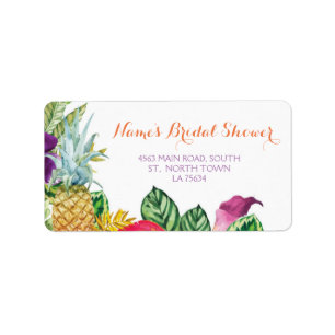 Aloha Bridal Shower Address Labels Luau Stickers