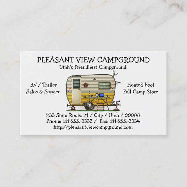 Aloha Camper Trailer Business Card (Front)