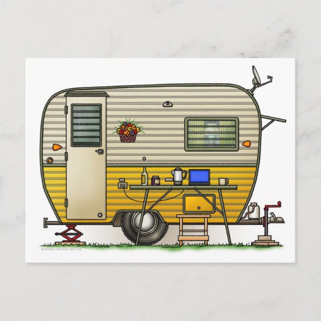 Aloha Camper Trailer Postcard (Front)