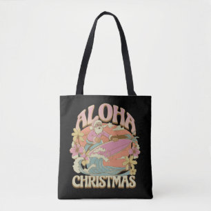 Aloha Christmas Surfing Santa Hawaiian Kalikimaka  Tote Bag