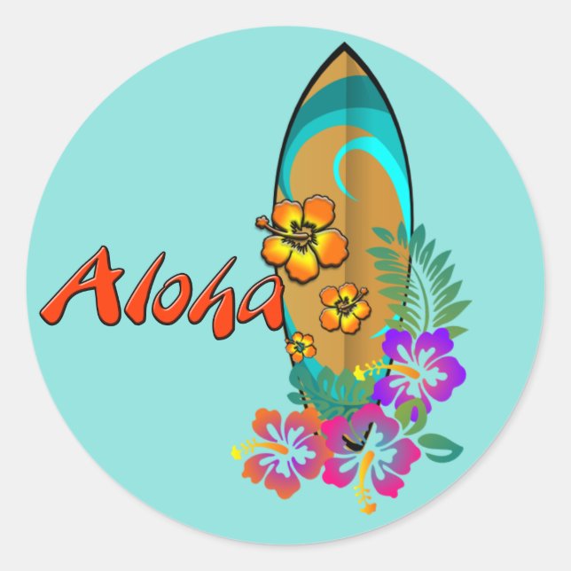 Aloha Classic Round Sticker (Front)
