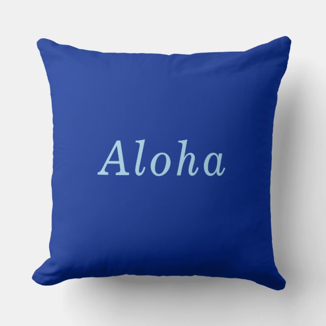 "Aloha" Cobalt & Blue comfy cosy Cushion (Front)
