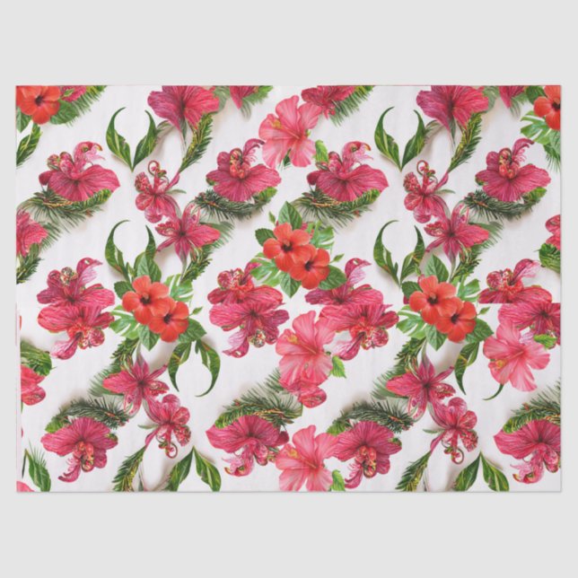 Aloha Collection Lush Vibrant Floral Botanicals Tissue Paper (Front)