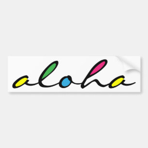 ALOHA colourful Bumper Sticker