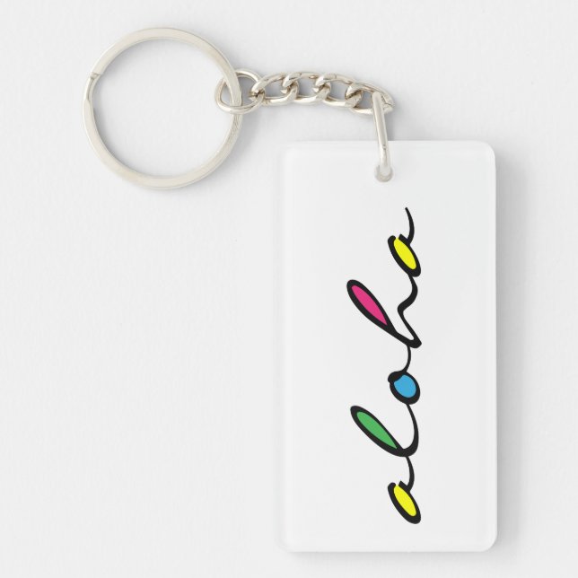 ALOHA colourful Key Ring (Front)