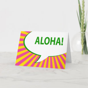 aloha! : comic speech bubble invitation