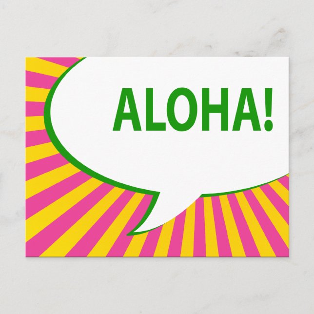 aloha! : comic speech bubble postcard (Front)