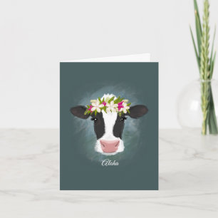 Aloha Cow - Custom Note Card