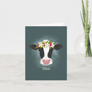Aloha Cow - Custom Note Card