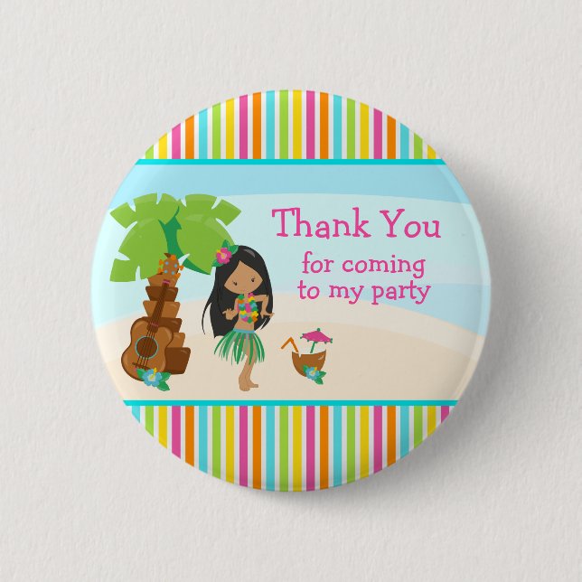 Aloha Cute African American 'Thank you for coming' 6 Cm Round Badge (Front)