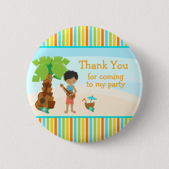 Aloha Cute African American 'Thank you for coming' 6 Cm Round Badge (Front)