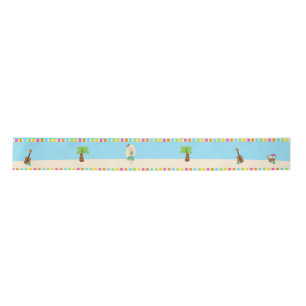 Aloha Cute Blonde Hair Girl Satin Ribbon