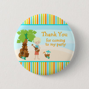 Aloha Cute Blonde Hair 'Thank you for coming' 6 Cm Round Badge