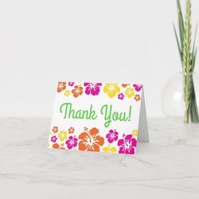 Aloha Cute Hawaiian 1st Birthday Party Theme Card (Front)