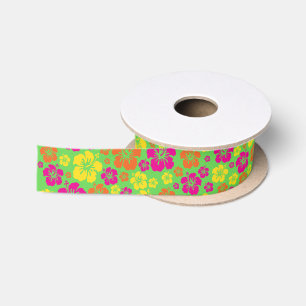 Aloha Cute Hawaiian 1st Birthday Party Theme Satin Ribbon