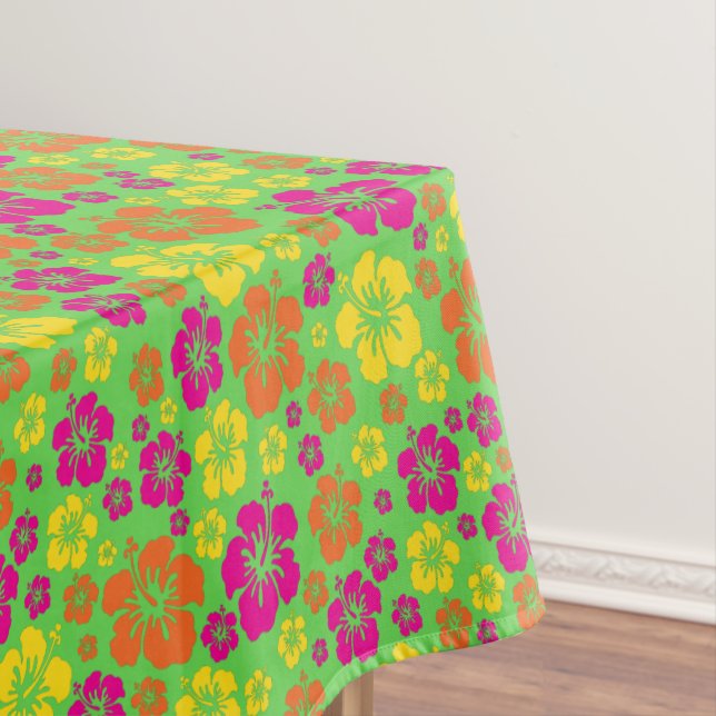 Aloha Cute Hawaiian 1st Birthday Party Theme Tablecloth (In Situ)