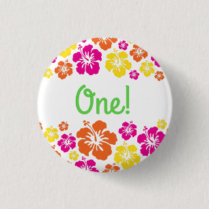 Aloha Cute Hawaiian Kid's Birthday Party 3 Cm Round Badge