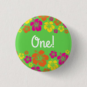 Aloha Cute Hawaiian Kid's Birthday Party 3 Cm Round Badge