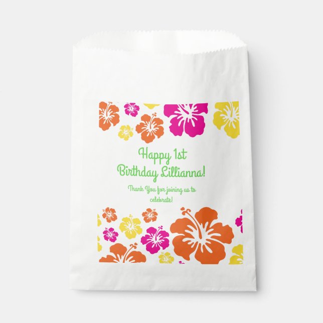 Aloha Cute Hawaiian Kid's Birthday Party Favour Bags (Front)