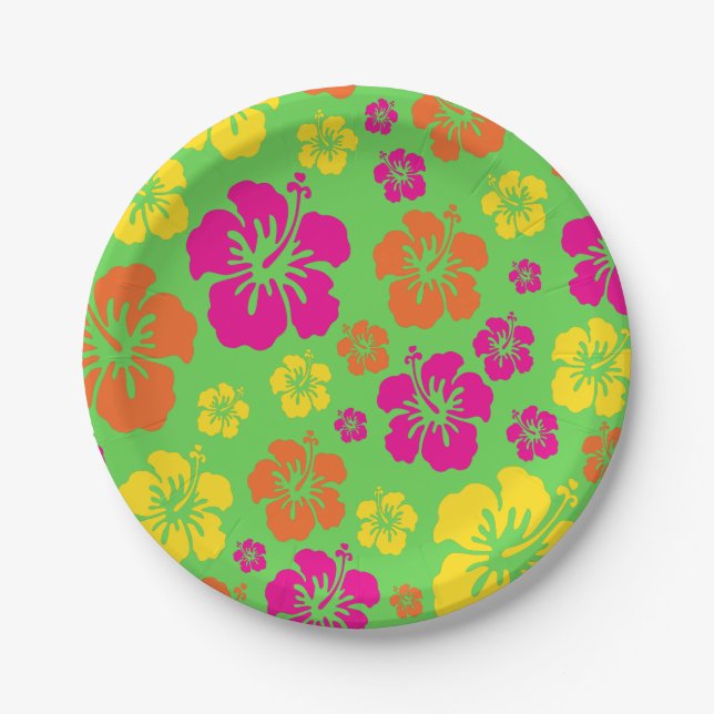 Aloha Cute Hawaiian Kid's Birthday Party Paper Plate (Front)