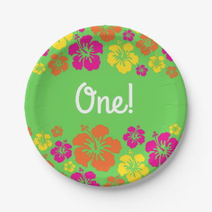 Aloha Cute Hawaiian Kid's Birthday Party Paper Plate