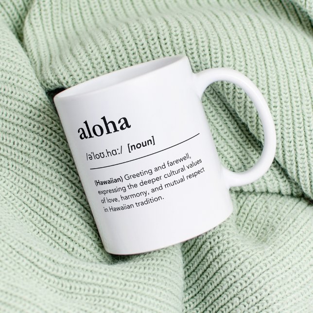 Aloha definition, hawaiian greeting dictionary coffee mug (Creator Uploaded)
