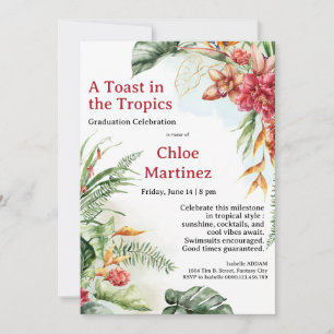 Aloha Diploma! Tropical Graduation Pool Party  Invitation