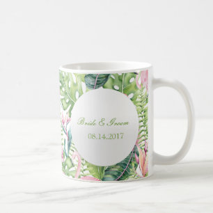 Aloha Flamingo Tropical Beach Wedding Coffee Mug