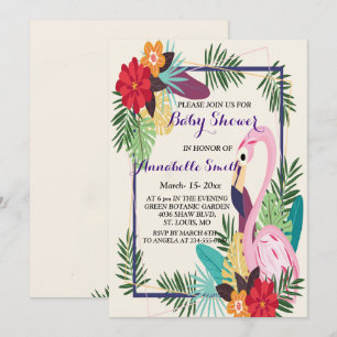 Aloha Flamingo Tropical Invitation