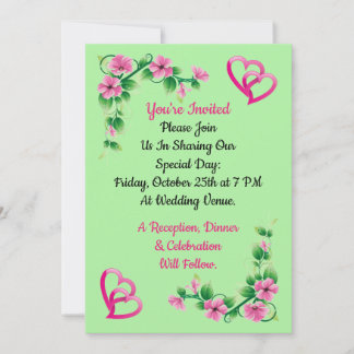 Aloha Floral Wedding Invitation
