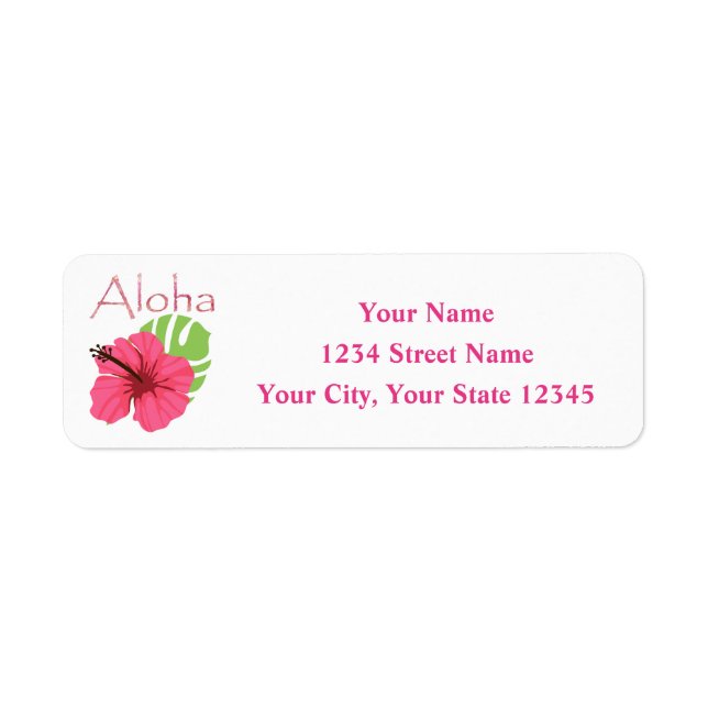 Aloha Flower Address Label (Front)