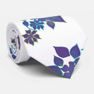Aloha Flower Blue and Violet Tie