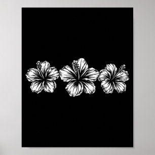 Aloha flower tropical beach hawaii summer vacation poster