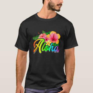 Aloha Flowers Hawaiian Summer Funny Hawaii Beach M T-Shirt