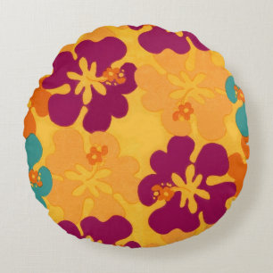 Aloha Flowers Round Cushion
