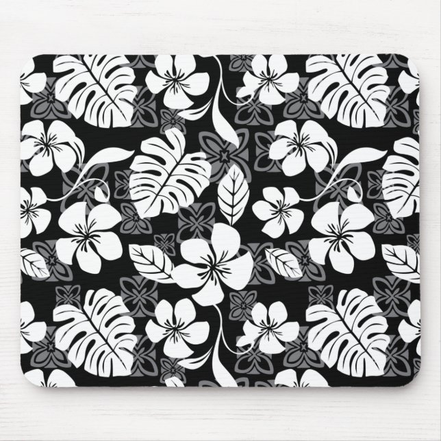 ALOHA FRIDAY (BLACK & GRAY) MOUSE MAT (Front)