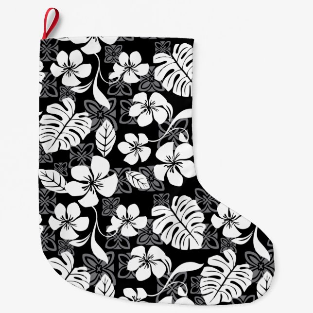 ALOHA FRIDAY (BLACK) LARGE CHRISTMAS STOCKING (Front)