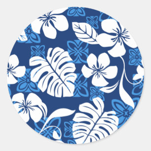 ALOHA FRIDAY (BLUE) CLASSIC ROUND STICKER