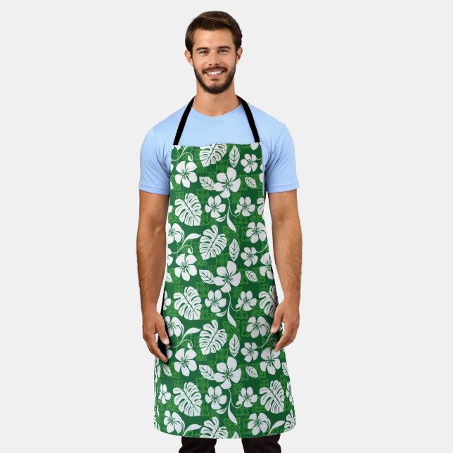 ALOHA FRIDAY (GREEN) APRON (Worn)